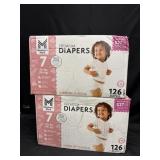 2- 126ct. Boxes of Premium Size 7 Diapers