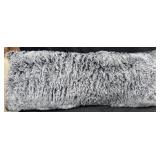 Fuzzy Pillow Gray Soft Plush 25x15in