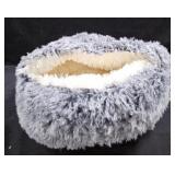 Fuzzy GreyWhite Pet Bed