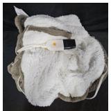 GrayWhite Sherpa Plush Heated Throw