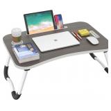 BUYIFY Folding Lap Desk 23in Black wCup Holder