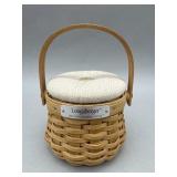 2003 Hostess App. Pincushion Basket w Padded Lid