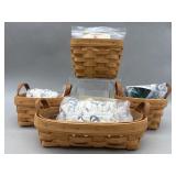 4 Booking Baskets - Longaberger All w Asst Liners