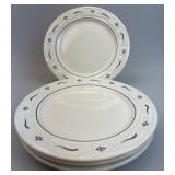 4 - 10 inch Dinner Plates - Blue USA Pottery