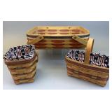 2 All American Longaberger Baskets w Liners &