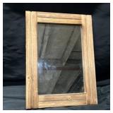 Rustic Wood Framed Hanging Mirror Brown