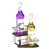 Alyoen 4-Bottle Coffee Syrup Rack Organizer