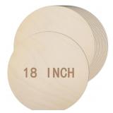 AWIZOM 18in Unfinished Wood Craft Circles 12pk
