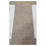 Beige Chenille Bathroom Rug Rubber Back