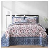 FineStichery King Floral Quilt Set 120x120 3pc