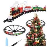 Bextcery Christmas Train Set w Lights Sound Smog