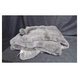 Gray Faux Fur Throw Blanket