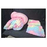Mixed lot of Tie Dye Plush Blanket  Pillow Set