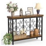 XCSOURCE 42.5 2-Tier Console Table Rustic Brown