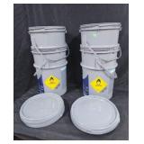 Gray Buckets  Lids 6pc