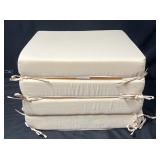 Cream Chair Cushions w Ties 4pk