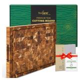BEEFURNI Teak Wood End Grain Cutting Board L