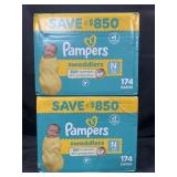 348 Pampers size N Swaddlers