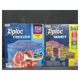 152 Ziploc gallon bags & 347 Ziploc variety pack