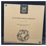 30ï¿½ Pink Dahlia Wreath
