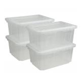 60 Quart Clear Storage Tote, 17.2' D x 25.7' W x