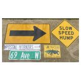 5 metal signs