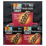 3- 30ct. Boxes of Kind Chewy Chocolate Chip