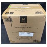 4-Piece Artisan Pasta Bowls, Grey