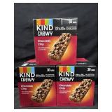 3- 30ct. Boxes of Kind Chewy Chocolate Chip