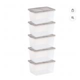 3 IRIS USA 58-Quart Snap Top Plastic Storage Box,