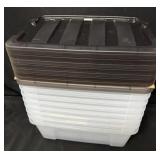 8- Small Clear Plastic Totes w/ Lids