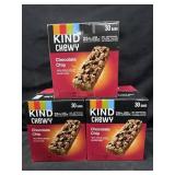 3- 30ct. Boxes of Kind Chewy Chocolate Chip