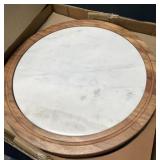 Acacia Wood and Marble Lazy Susan