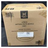 4-Piece Artisan Pasta Bowls, Grey