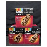 3- 30ct. Boxes of Kind Chewy Chocolate Chip