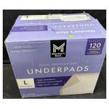 120ct. Box of Total Protection Underpads, Size