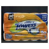15 mega rolls super premium paper towels