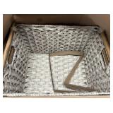 Diagonal Handwoven PE Storage Baskets, 4pk