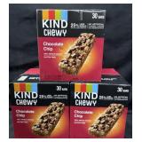 3- 30ct. Boxes of Kind Chewy Chocolate Chip