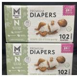 204 premium size N diapers