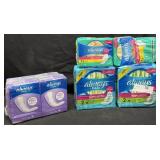 Lot of Always Liners, Always Maxi Pads, and
