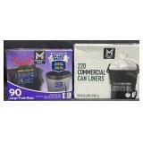 90-33 gal trash bags & 220-50 gal. Can liners