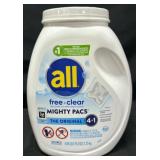 120ct. Tub of All Free&Clear Laundry Mighty Pacs
