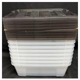 8- Clear Plastic Small Storage Containers w Lids