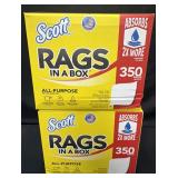 2- 350ct. Boxes of Scott Rags in a Box