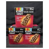 3- 30ct. Boxes of Kind Chewy Chocolate Chip