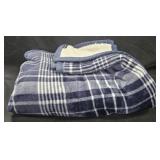Blue cozy throw blanket