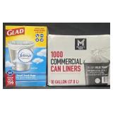 156-4 gal Glad trash bags & 1000-10 gal