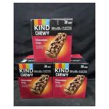 3- 30ct. Boxes of Kind Chewy Chocolate Chip