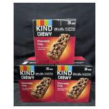 3- 30ct. Boxes of Kind Chewy Chocolate Chip